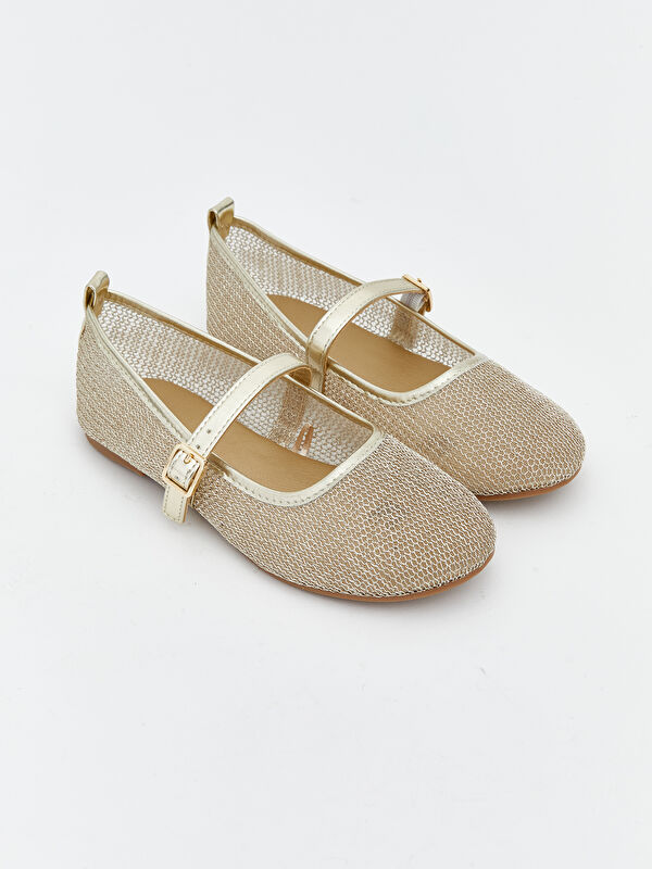 LCW STEPS Leather-look ballet flats for girls.