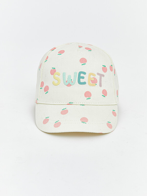 LCW baby Sweet Yazısı Nakışlı Kız Bebek Kep Şapka 