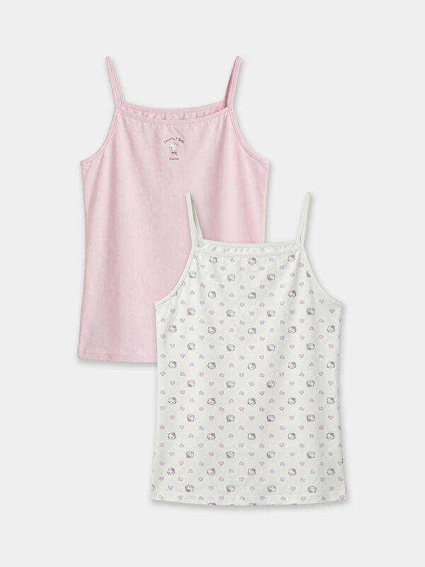 LCW Kids Hello Kitty Baskılı İp Askılı Kız Çocuk Atlet  2'li
