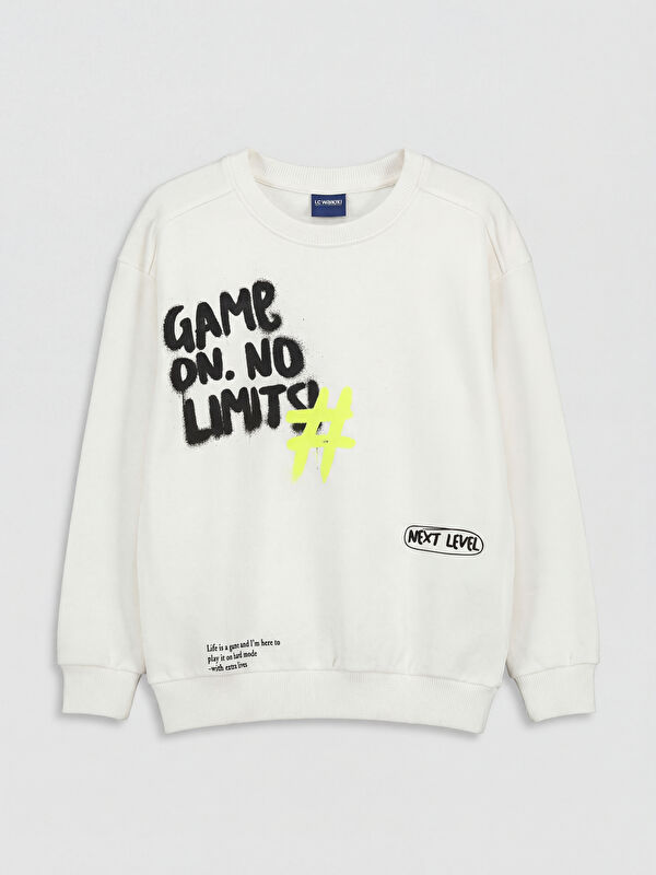 LCW Kids Crew Neck Printed Boys' Sweatshirt
