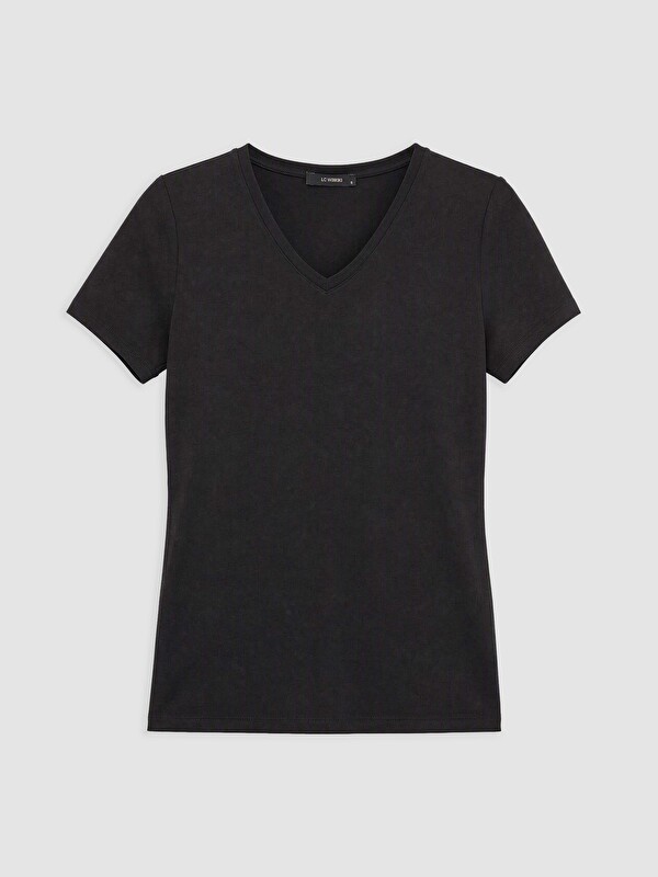 LC WAIKIKI Woman Black T-Shirt