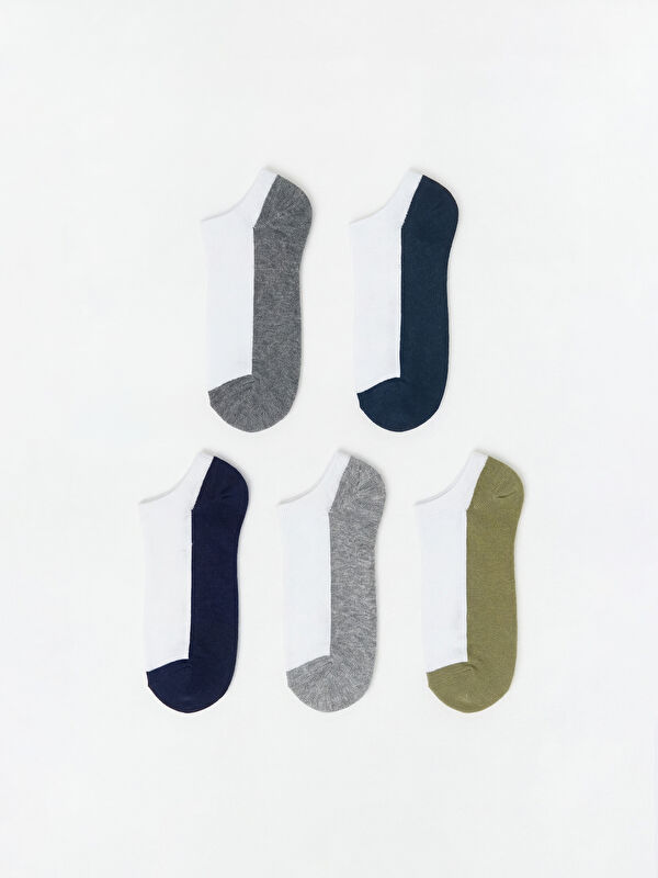 LCW ACCESSORIES Renk Bloklu Erkek Sneaker Çorap 5'li