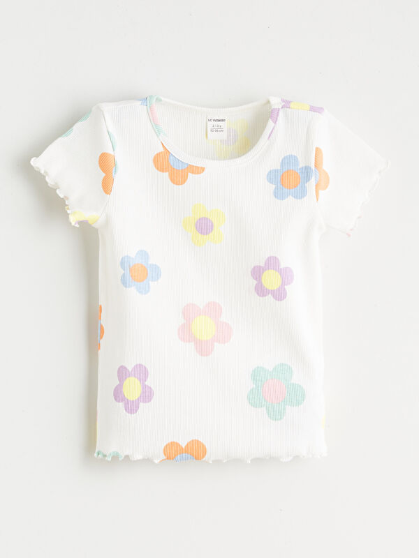 LCW Kids Çiçek Baskılı Kız Çocuk Tişört