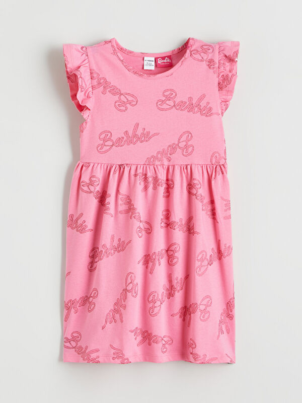 LCW Kids Barbie Printed Girls' Frilled Dress