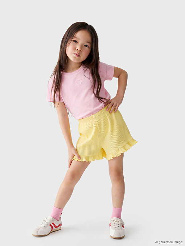 LCW Kids Fırfır Detaylı Kız Çocuk Şort