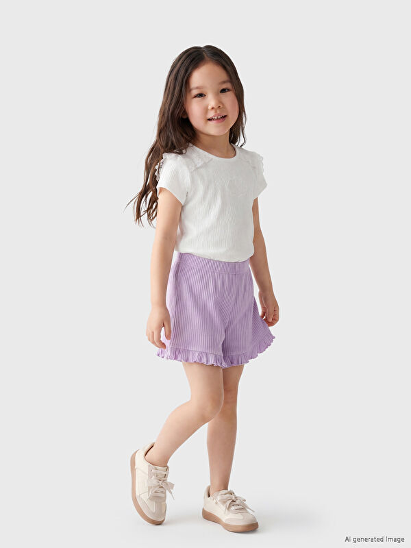 LCW Kids Fırfır Detaylı Kız Çocuk Şort