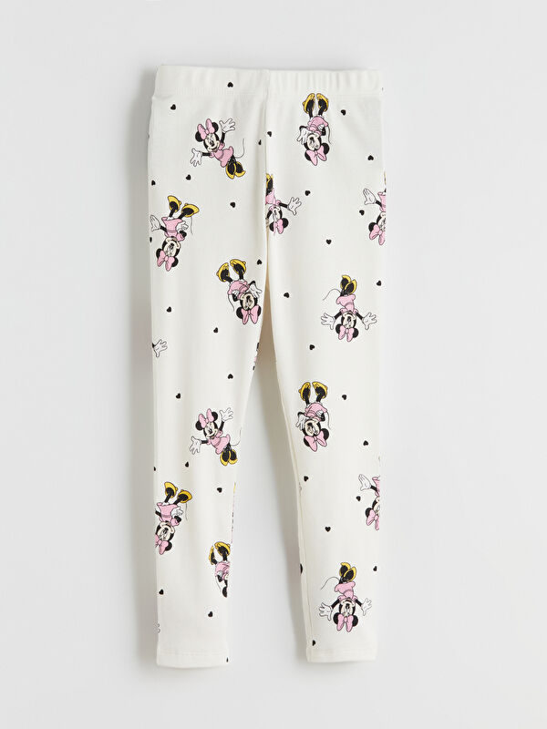 LCW Kids Minnie Mouse Printed Girls' Ribbed Leggings