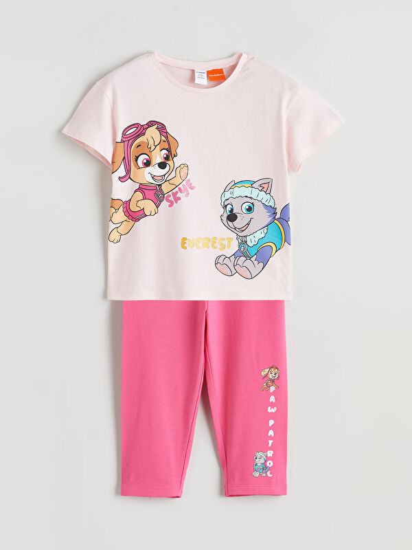 LCW Kids Paw Patrol Printed Girl T-Shirt and Leggings Set