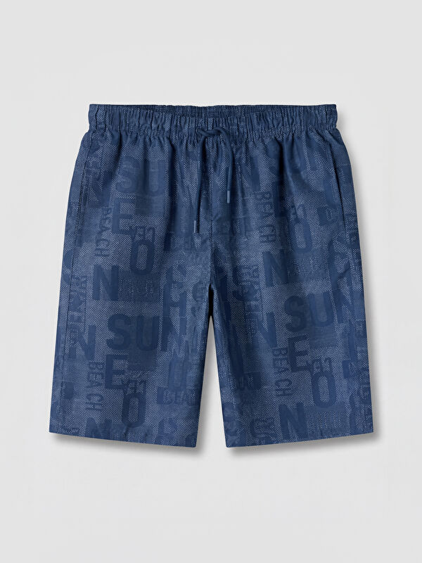 LCW SWIMWEAR Diz Hizası Boy Desenli Erkek Deniz Şortu