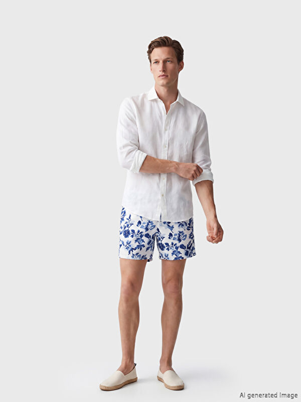 LCW SWIMWEAR Kısa Boy Desenli Erkek Deniz Şortu