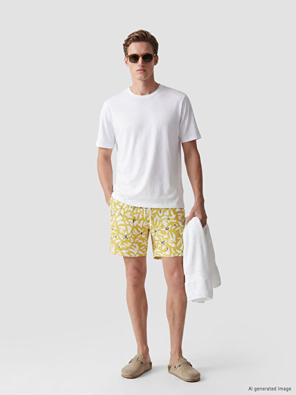 LCW SWIMWEAR Kısa Boy Desenli Erkek Deniz Şortu