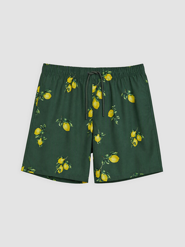 LCW SWIMWEAR Kısa Limon Desenli Erkek Deniz Şortu