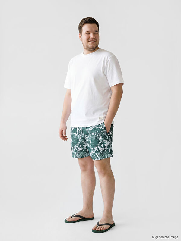 LCW SWIMWEAR Kısa Boy Desenli Erkek Deniz Şortu