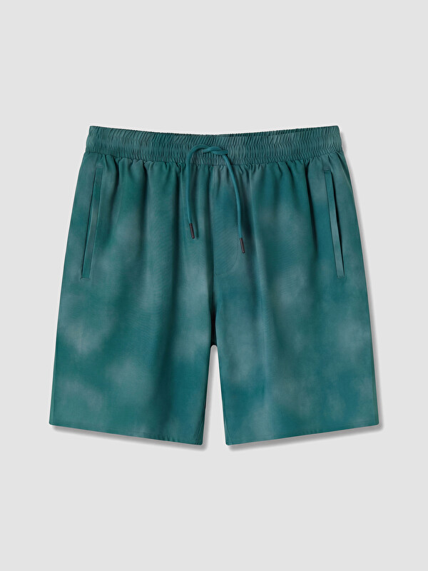 LCW SWIMWEAR Diz Hizası Boy Batik Desenli Erkek Deniz Şortu