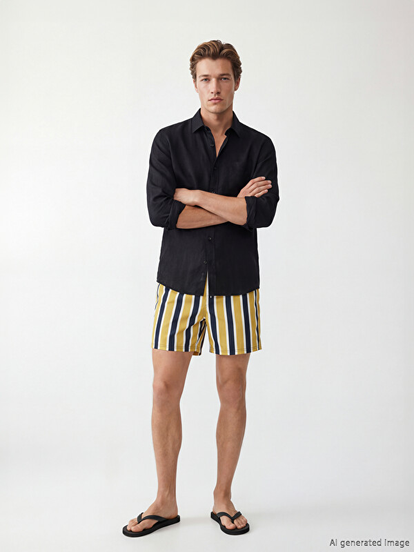 LCW SWIMWEAR Short Striped Men's Swim Shorts