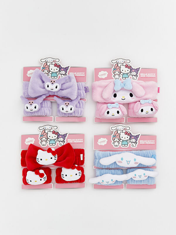 LCW JOY Girls' Hello Kitty Towel Headband and Wristband Set