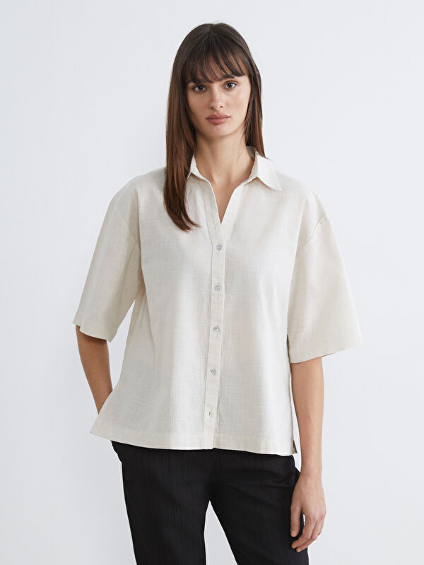 LCW Vision Oversize Linen-Look Women's Shirt