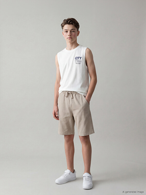 LCW Kids Beli Lastikli Basic Erkek Çocuk Şort