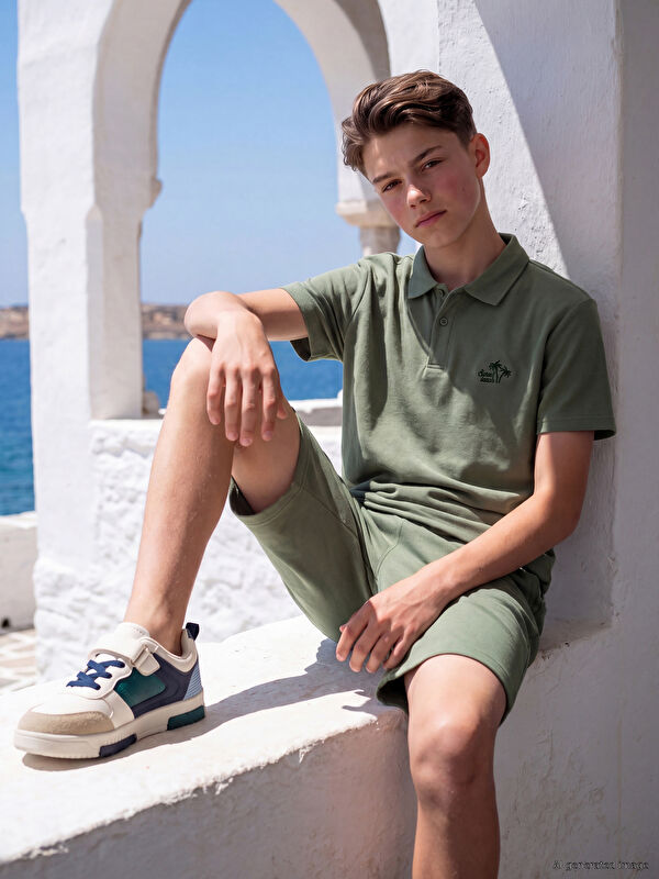 LCW Kids Nakışlı Erkek Çocuk Şortlu Takım