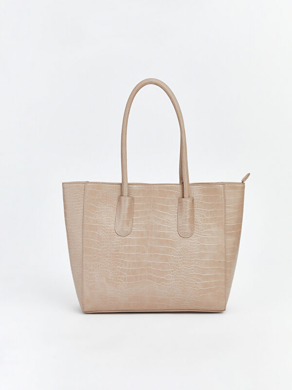 LCW ACCESSORIES Croco-Embossed Shoulder Bag