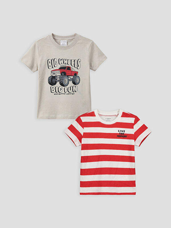 LCW Kids Crew Neck Boys' 2 Pack T-Shirt Set