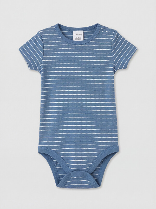 LCW baby Çizgili Erkek Bebek Çıtçıtlı Body