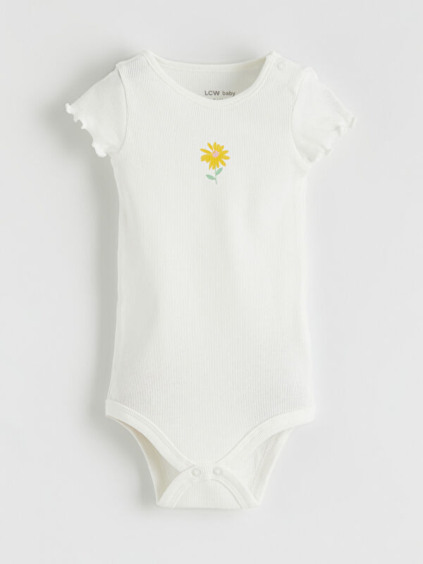 LCW baby Çiçekli Kız Bebek Çıtçıtlı Body
