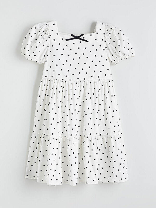 LCW Kids Square Neck Polka Dot Girl Dress