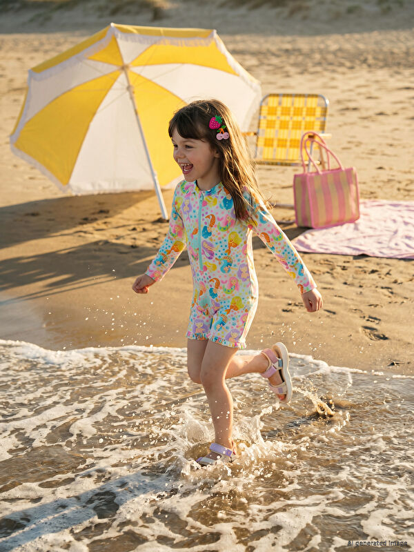 LCW Kids UV Korumalı Kız Çocuk Mayo
