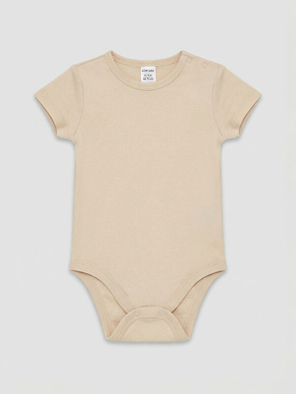 LCW baby Bisiklet Yaka Erkek Bebek Çıtçıtlı Body
