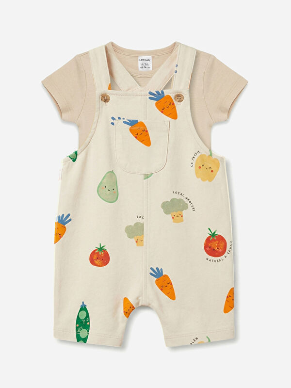 LCW baby Baskılı Erkek Bebek Salopet ve Tişört