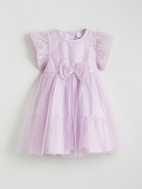 LCW Kids Bow Detailed Girls' Tulle Dress