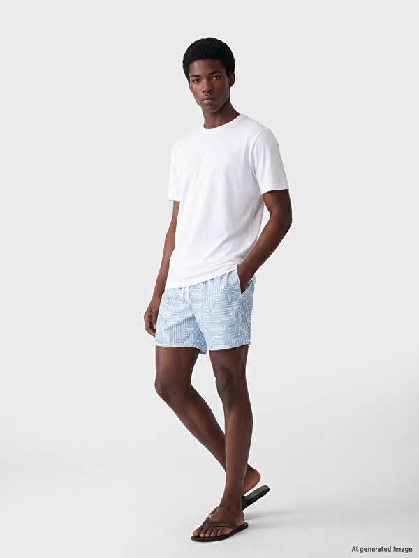 LCW SWIMWEAR Kısa Boy Desenli Erkek Deniz Şortu
