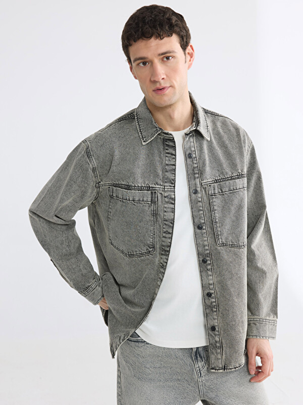 LCW Jeans Loose Fit muška teksas košulja