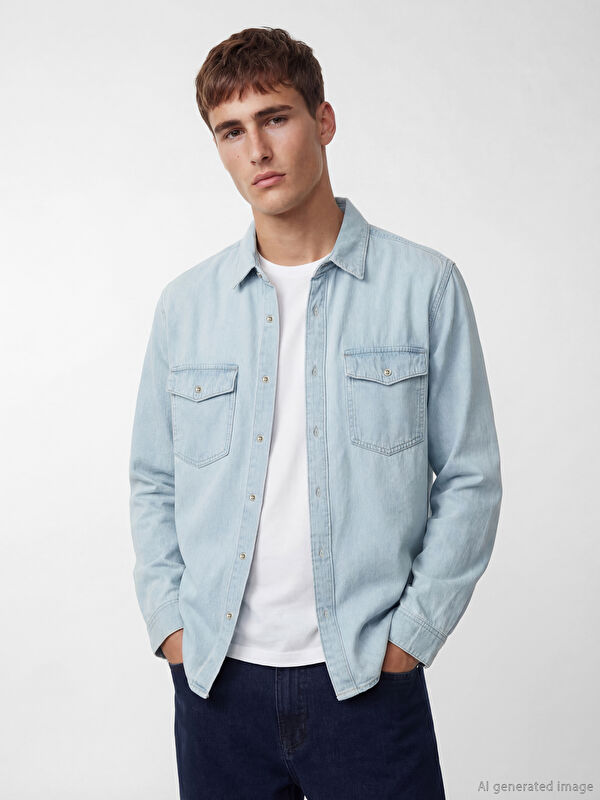 LCW Jeans Regular Fit Erkek Jean Gömlek