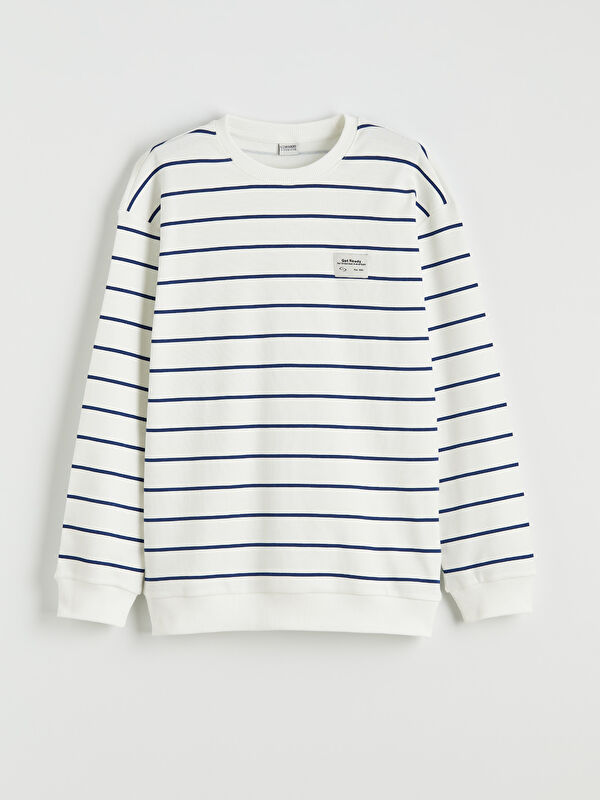 LCW Kids Çizgili Erkek Çocuk Sweatshirt