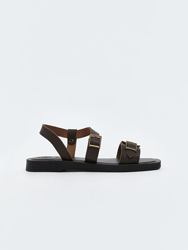 Lcw Steps Kahverengi Lcw Steps Deri Görünümlü Kadın Sandalet
