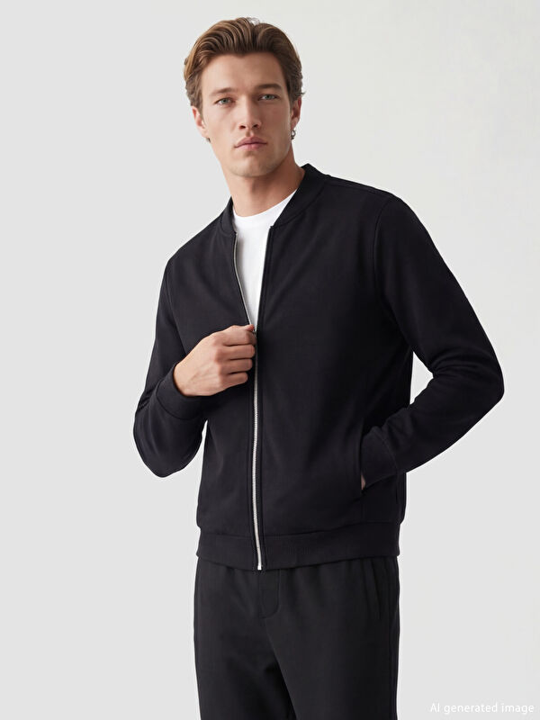 SOUTHBLUE Standart Kalıp Erkek Fermuarlı Sweatshirt