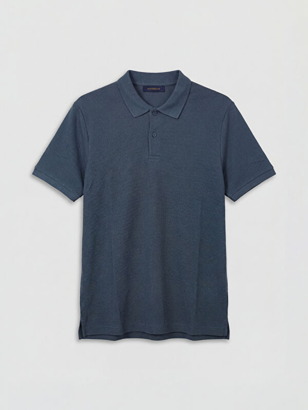 SOUTHBLUE Polo Collar Men's Textured T-Shirt