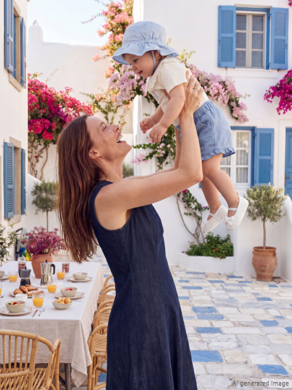 LCW baby Nakışlı Kız Bebek Tişört ve Şort Takım
