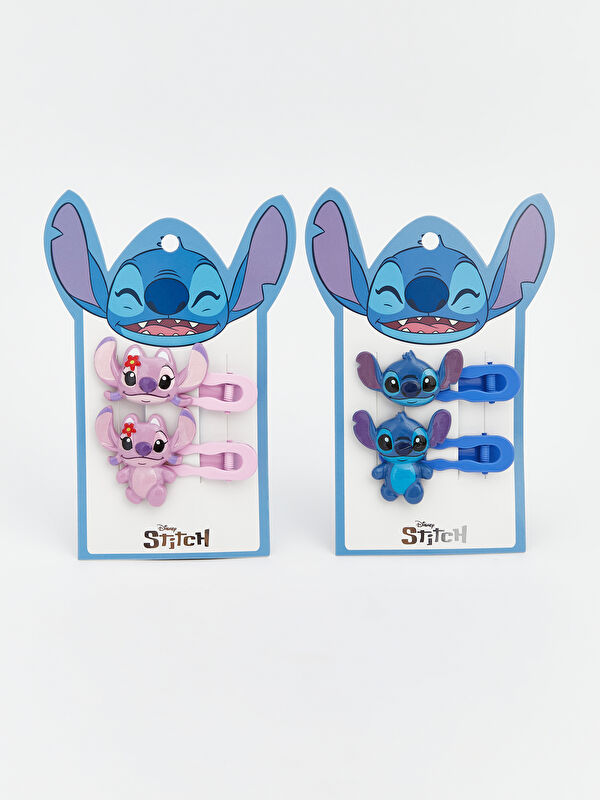 LCW JOY Lilo & Stitch Printed Hair Clip Set for Girls, Set of 2