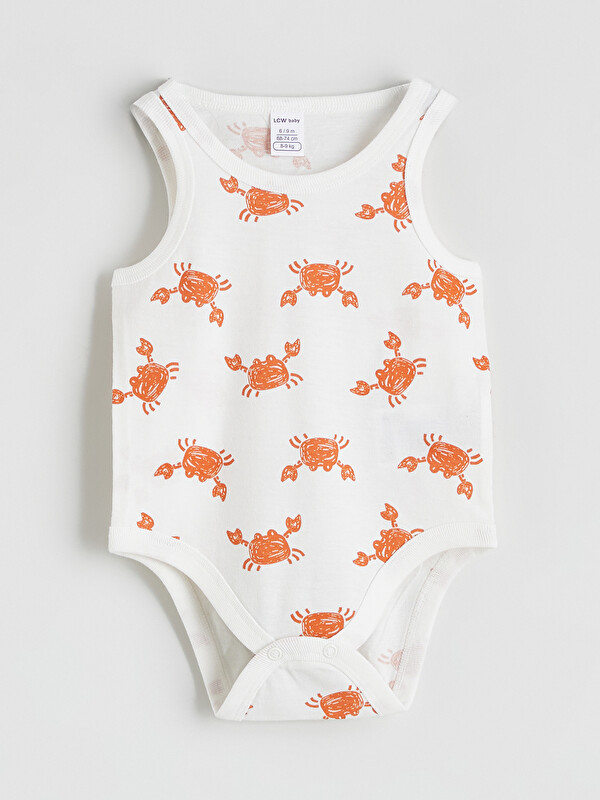 LCW baby Yengeç Baskılı Erkek Bebek Çıtçıtlı Body