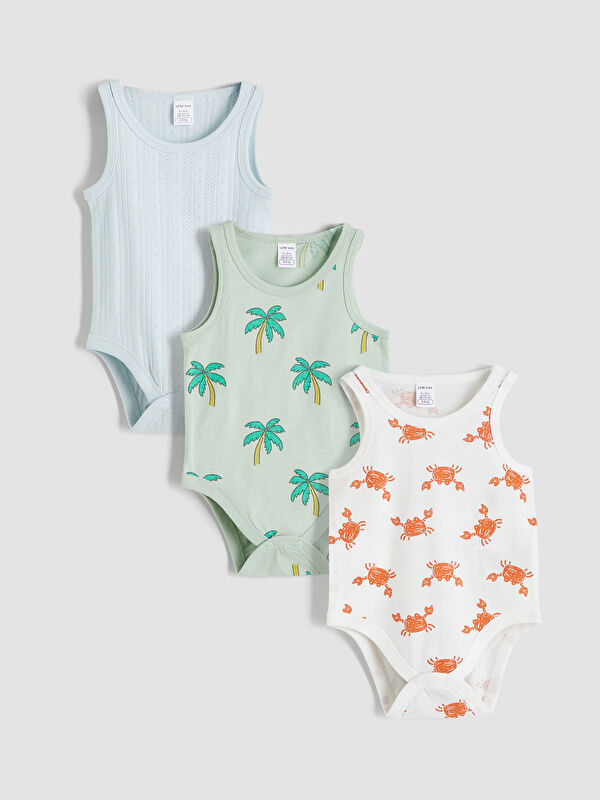 LCW baby Printed Baby Boys' Snap Bodysuit 3-Pack