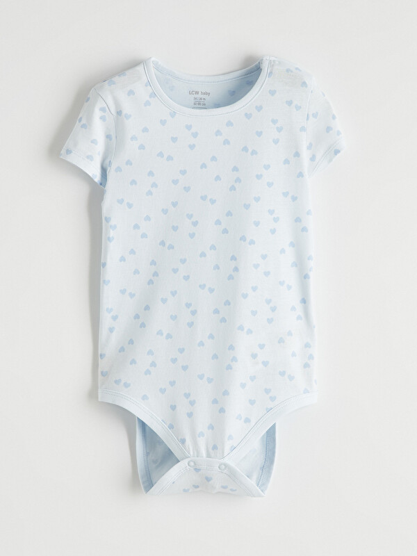 LCW baby Kalp Baskılı Kız Bebek Çıtçıtlı Body