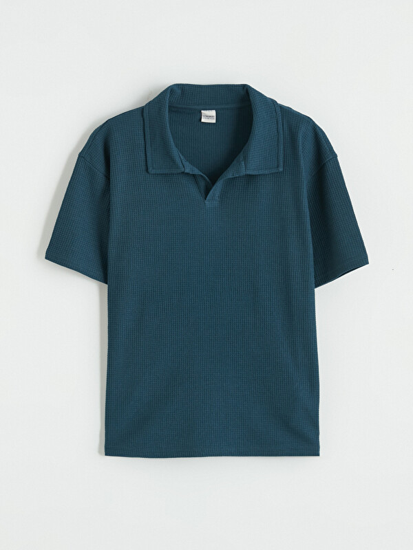 LCW Kids Polo Yaka Erkek Çocuk Dokulu Tişört