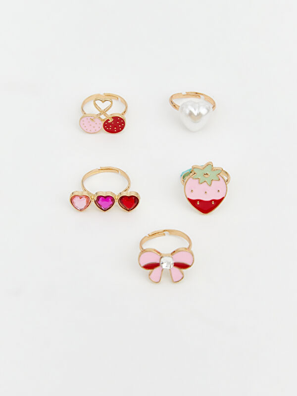 LCW JOY Heart-Shaped Ring Set for Girls