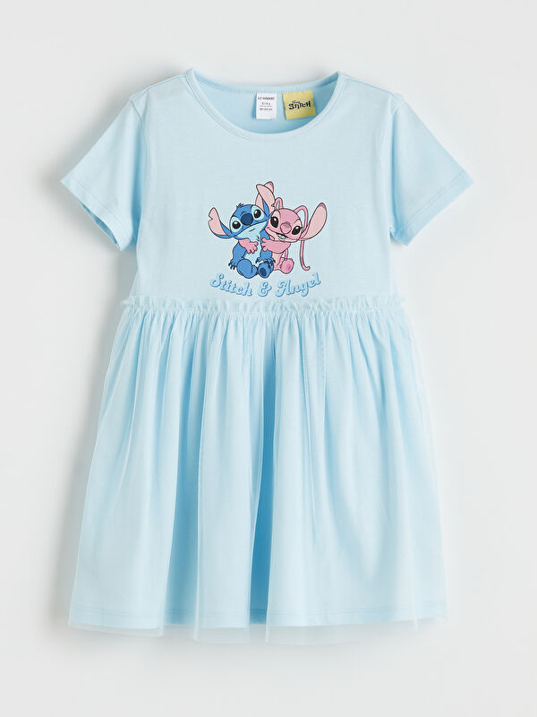 LCW Kids Stitch und Angela Bedrucktes Mädchen-Frilled-Kleid