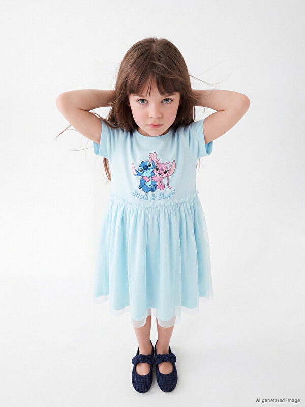 LCW Kids فستان مزركش مطبوع للبنات من ستيتش وأنجيلا
