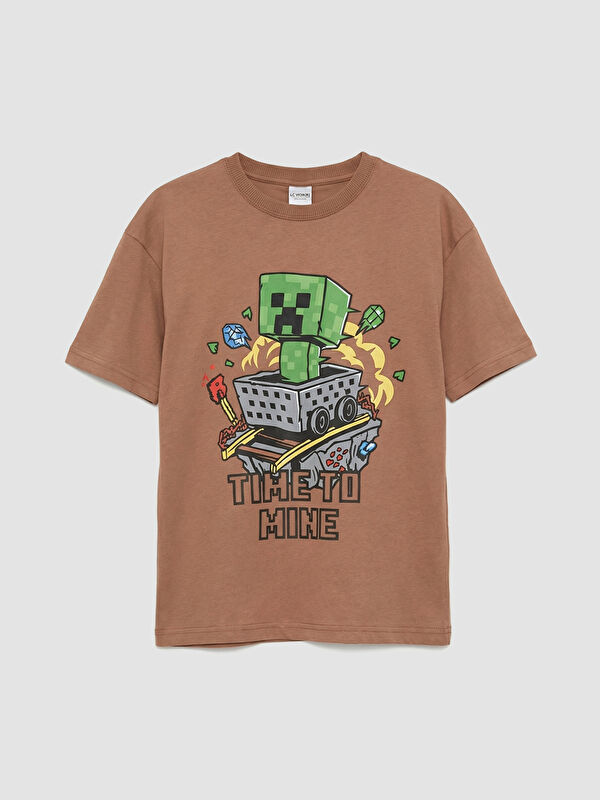 LCW Kids Minecraft Baskılı Erkek Çocuk Tişört