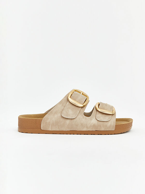 Lcw Steps Kahverengi Lcw Steps Deri Görünümlü Kadın Terlik